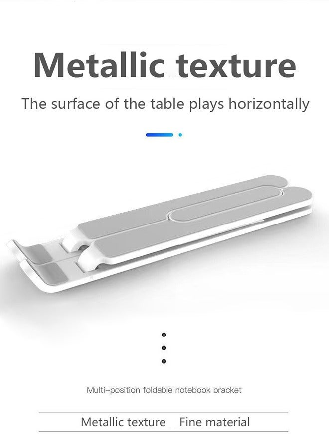 0TO1 TECH Laptop Stand 6-Speed Adjustable ABS Silicone Foldable Portable Laptop Stand for 10-15.6 ft Laptop White - Image 5